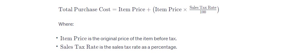 Calculate sales tax on purchase
