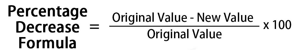 Percentage decrease formula